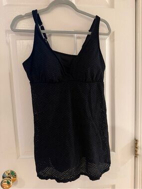 croft & barrow Black One-Piece Swimdress
